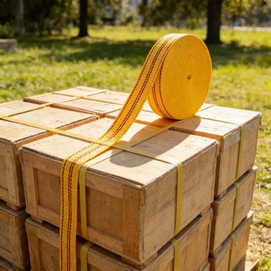 30m Tie-Down Strap, 4cm Wide, Braided Binding Strap, Outdoor RV Camping Gear Fastening, Durable Cargo Securement Band