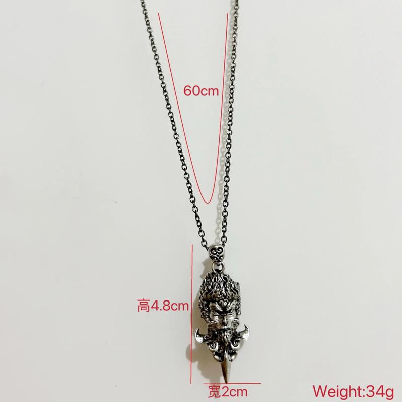 Personalized creative black Goku necklace design fashionable and versatile pendant ancient costume dark style retro gift Personalized creative black Goku necklace design fashionable and versatile pendant ancient costume dark style retro gift