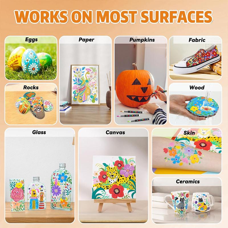 48/36 Color Watercolor Marker Set with Soft Tip, Liquid Acrylic Paint Markers for DIY Art and Graffiti, Water-Based Sketch Pens for Creative Painting, DIY Painting Supplies