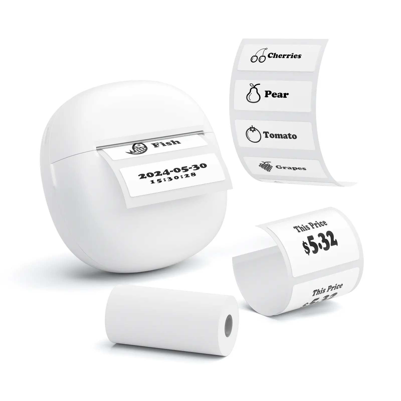 Mini Thermal Printer, Thermal Pocket Printer, Bluetooth-compatible Connected, 203dpi High Definition, Ocr Scan to Text, Label Printing, Portable Inkless Photo Label Printer