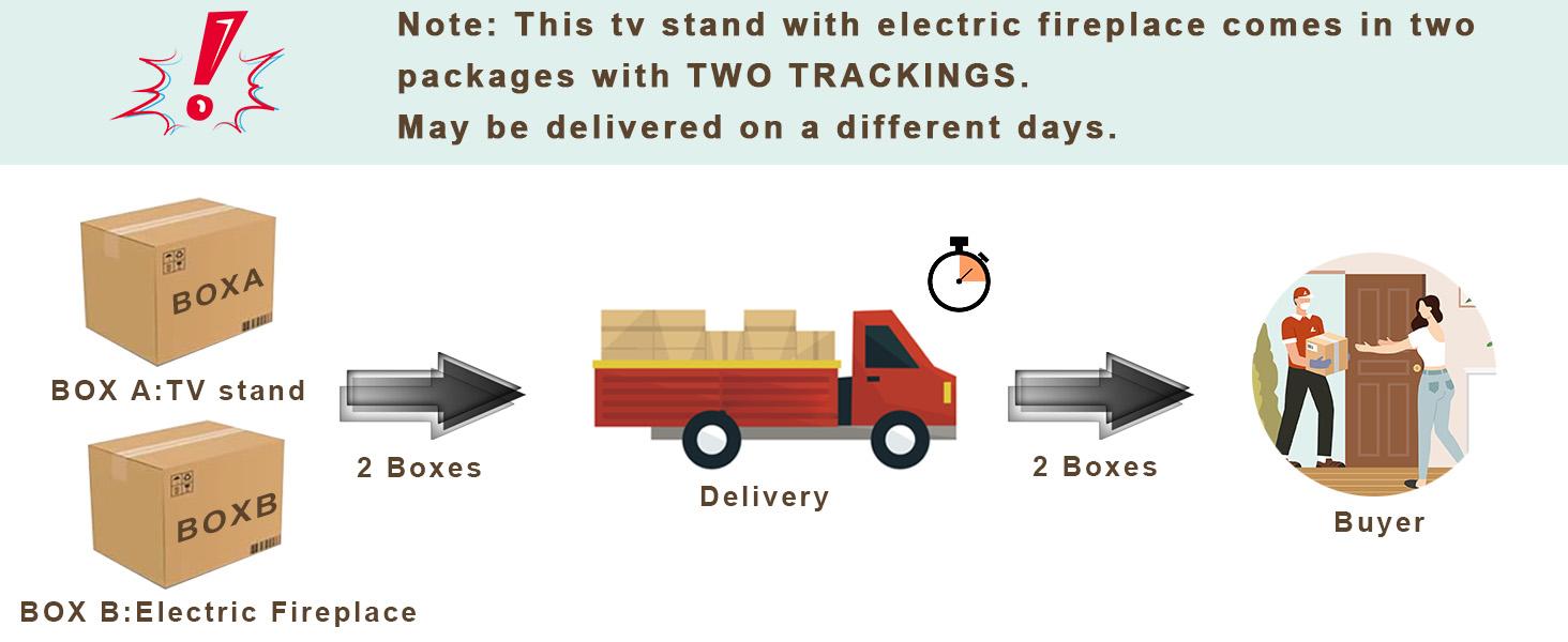 PUKAMI Floating Fireplace TV Stand 70'' Wall Mounted Shelf, LED Light Entertainment Center and Storage, Modern Wood Media TV Console with Highlight Cabinet for Living Room