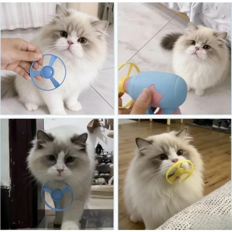 9Pcs Cat Fetch Toy Set Launcher Gun, Flying Disc Toy, Cat Track Toy for Cat Training Hunting Chasing Interactive Cat Toys for Bored Indoor, Cute Kitten Kitty Toys, Flying Propellers For Dog and Puppy Toy Pet Supplies, Cat Stuff Outdoorfun, Dog Stuff