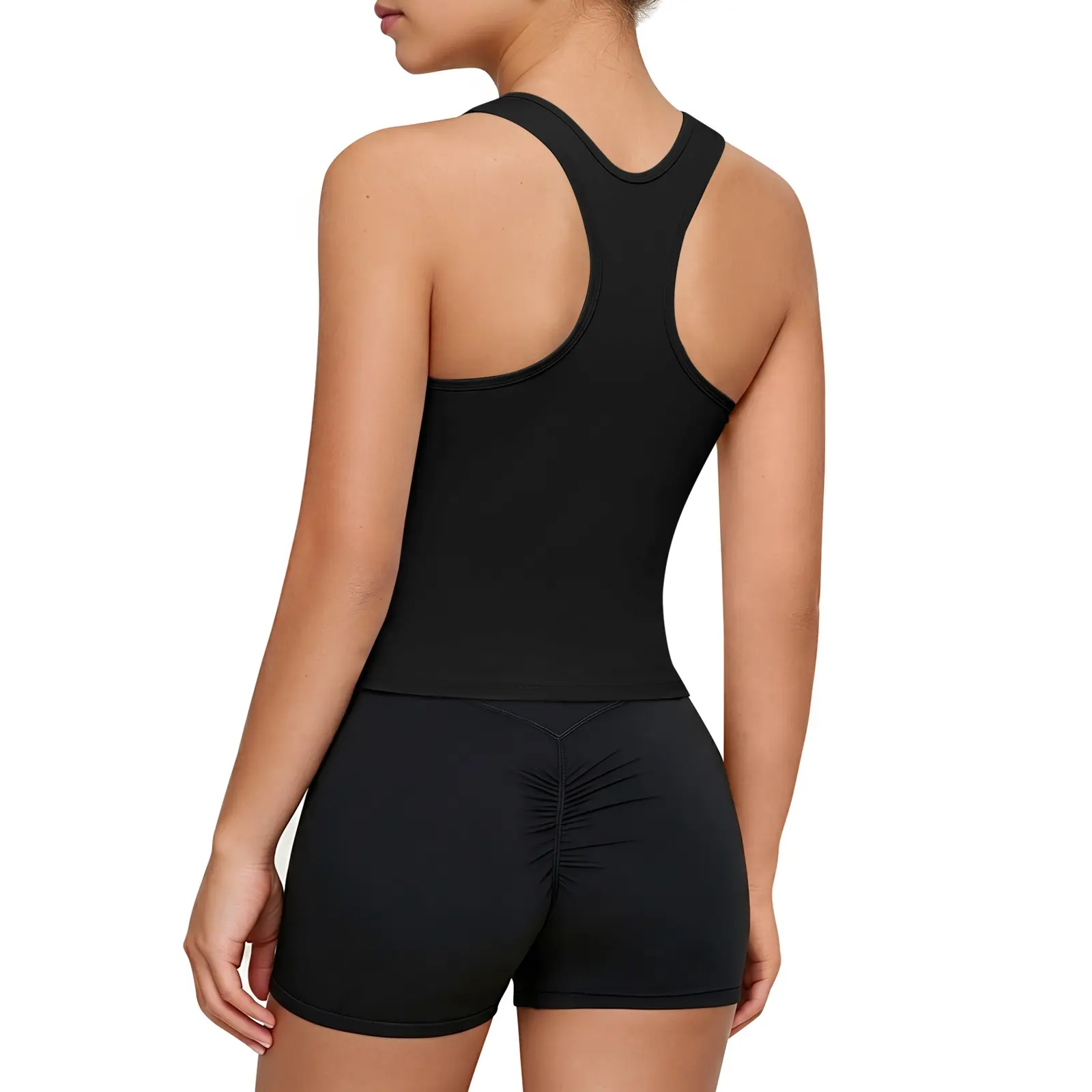 Haloumoning Girls' Sleeveless V-Back Cut Tank Tops, 5-14 Years Kids' Summer Dance Yoga Workout Shirts