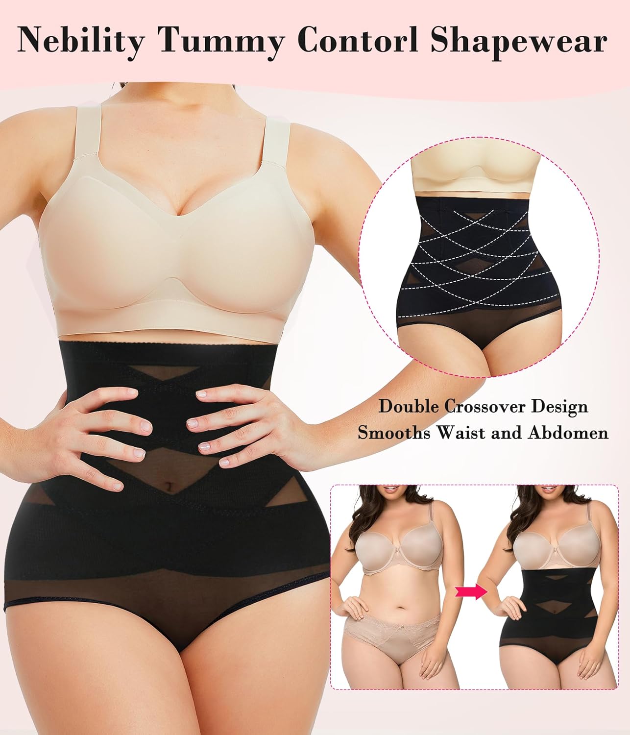 Women Shapewear Tummy Control High Waist Body Shaper Waist Cincher Stomach Shapewear Briefs