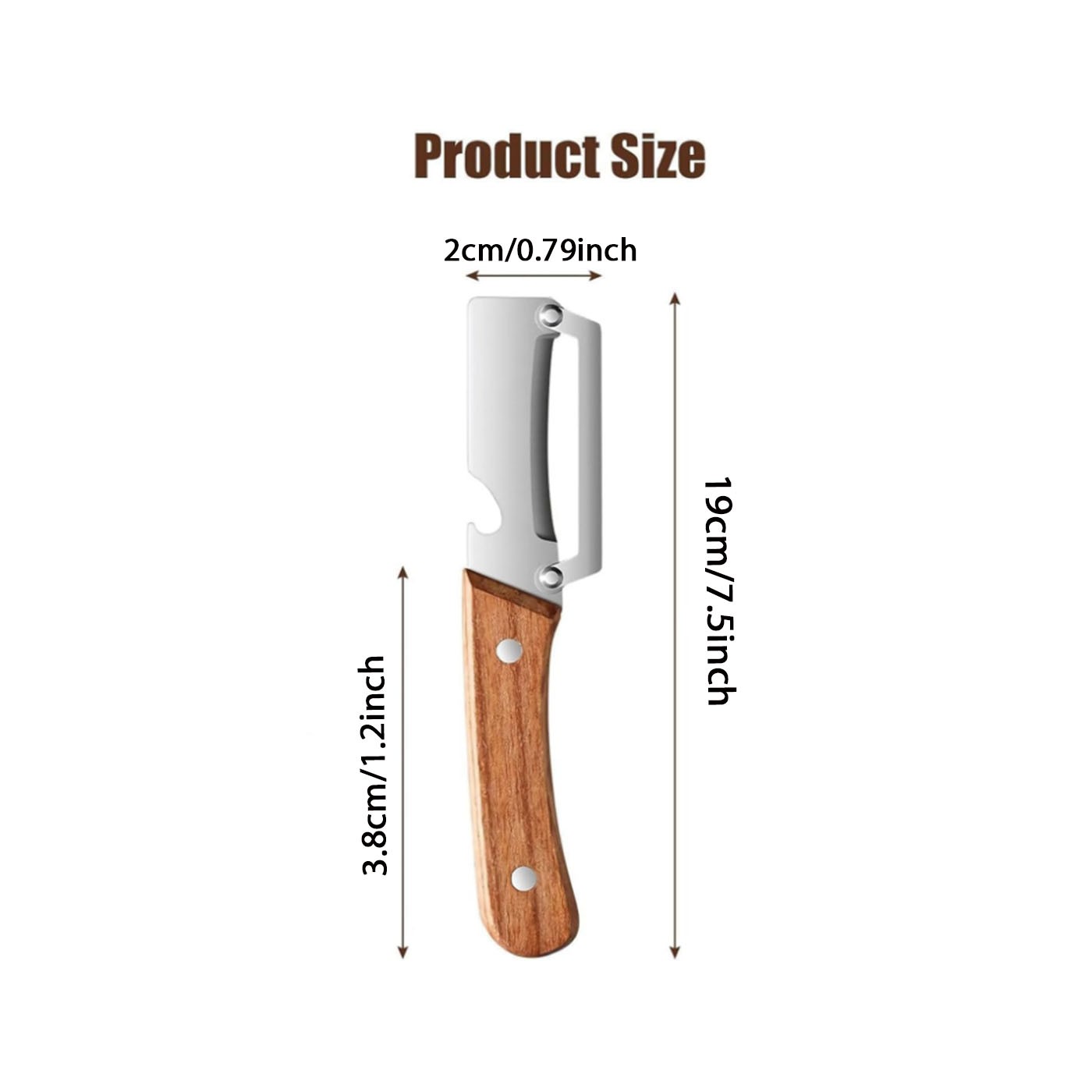 1/2PCS Premium Vegetable Peeler with Wooden Handle and Bottle Opener Stainless Steel Blade Kitchen Tool for Fruit Apple Potato Pumpkin Papaya Zucchini