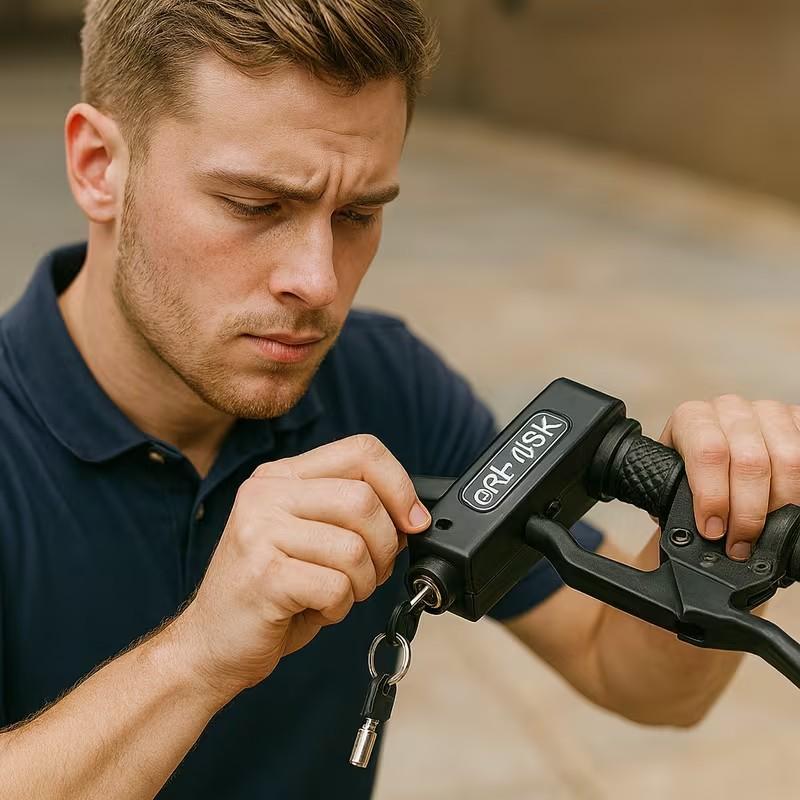 2-Key Anti-Theft Handle Lock Set, Motorcycle Password Lock, Abs Fuel Lock, Keyless System, Fits Motorcycles, Atv, Scooters, Easy Install