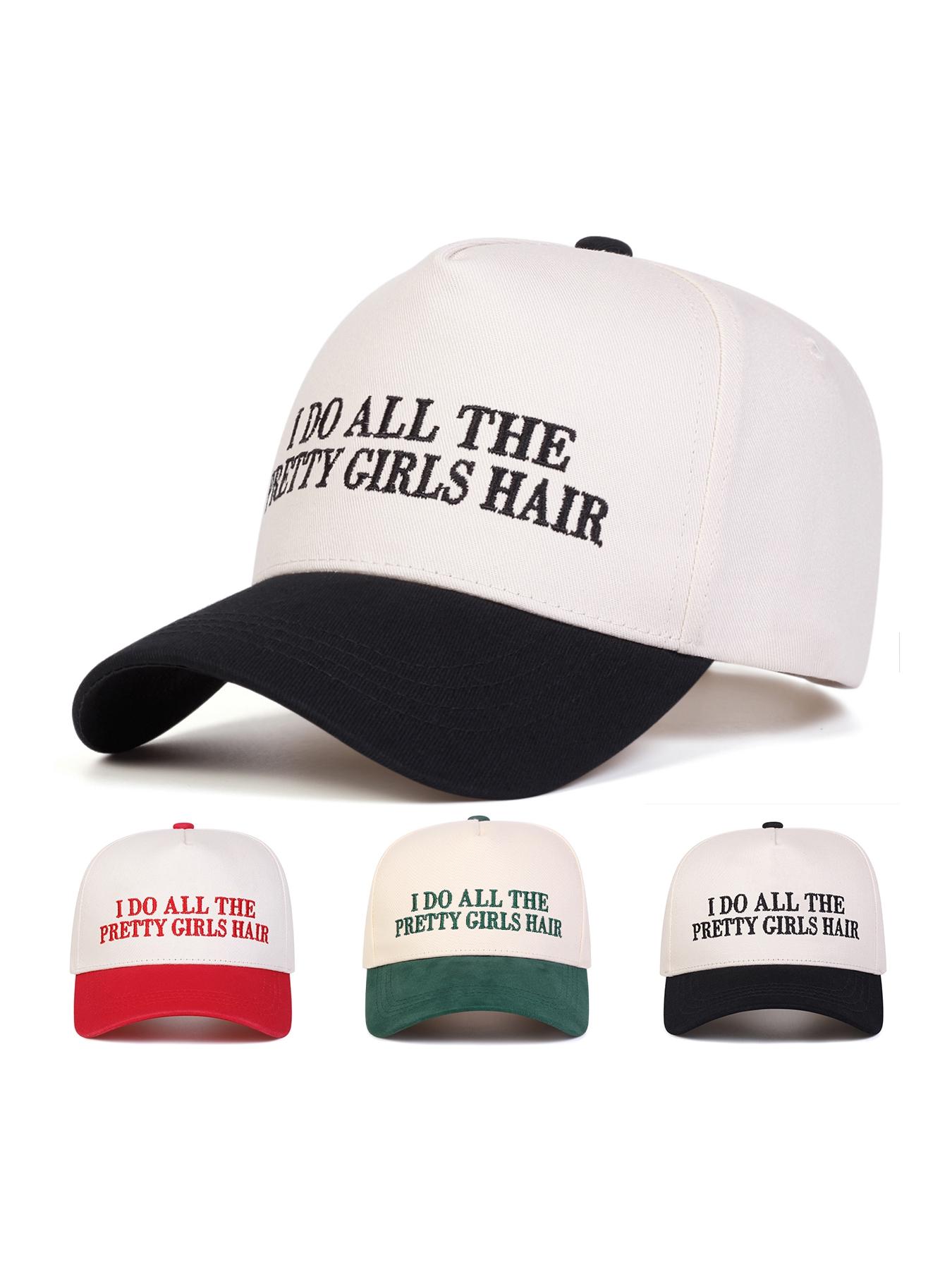 Unisex Adjustable Baseball Cap, Pretty Girls Hair Letter Embroidery, Casual Outdoor Sun Protection Hat for Spring & Fall, Adjustable Sunscreen Hat, Adjustable Caps