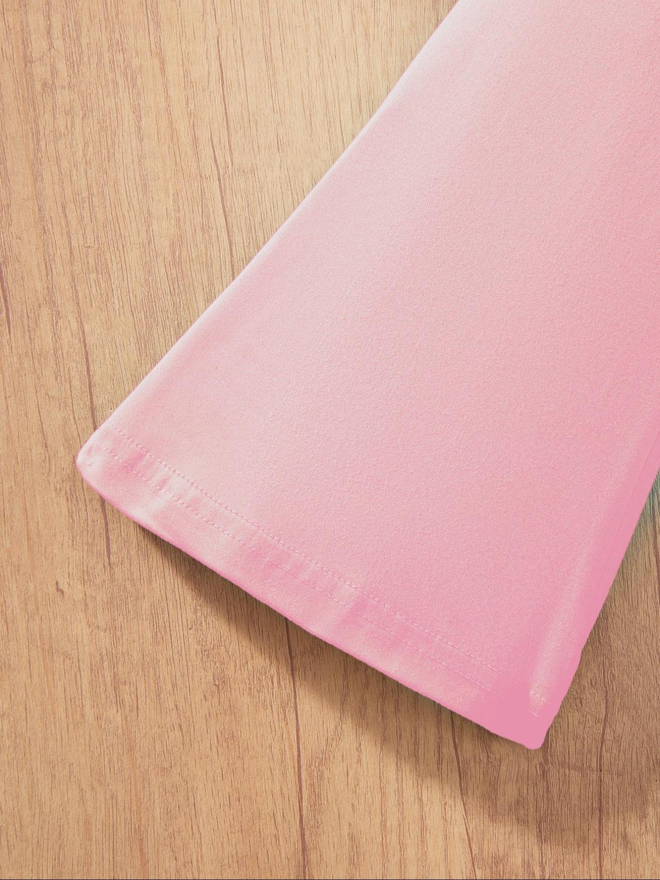 Halloween Christmas Costume Set, Witch Pattern Print 2-Piece Girls Casual Sports Short Sleeve & Bell Bottoms, Youth Trendy Sportswear, Cute Clothing Set