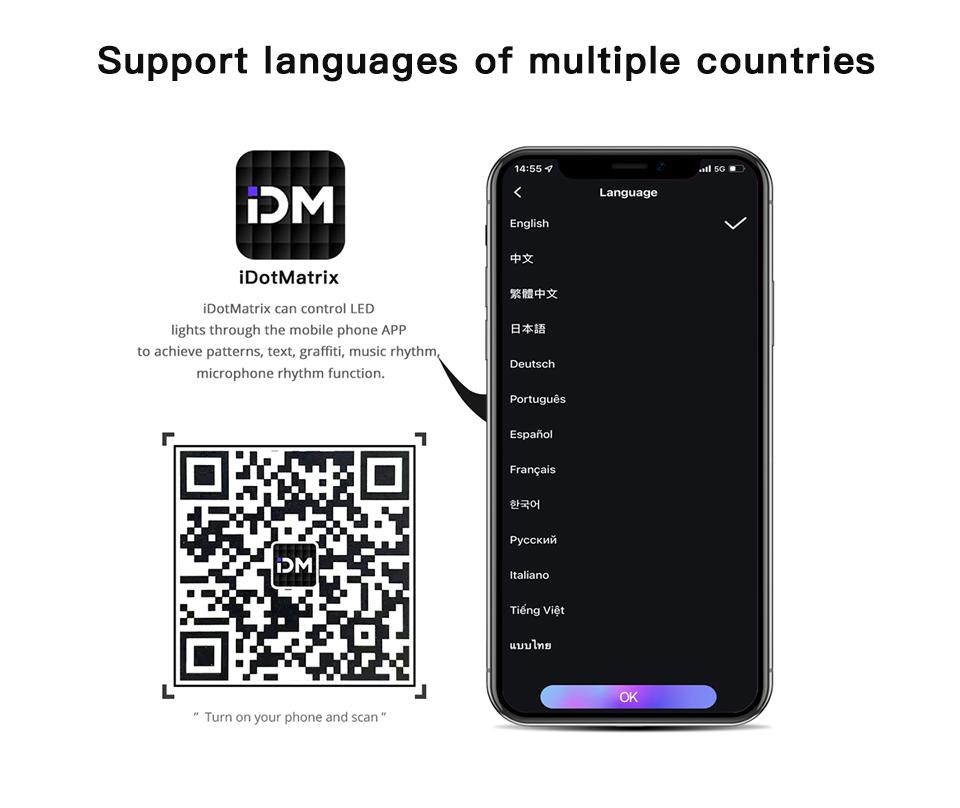 Programmable LED Pixel Matrix Display,DIY Art Animation Screen with App Control,5V for Home/Office Decor Gift Christmas/Birthday