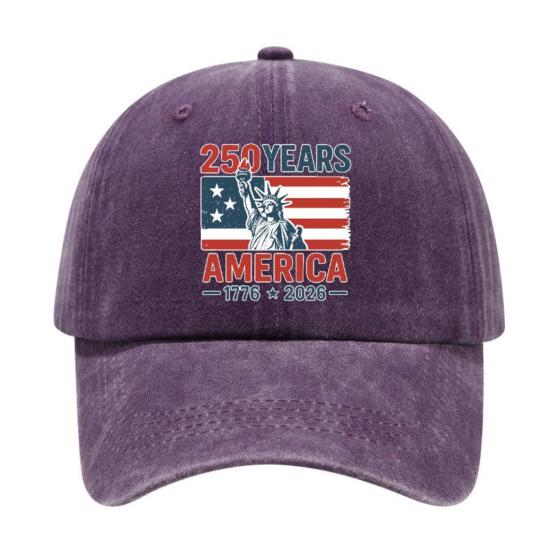 2026 New Trendy Versatile American Independence 250th Anniversary Printed Washed Vintage Soft Top Outdoor Sunshade Baseball Cap