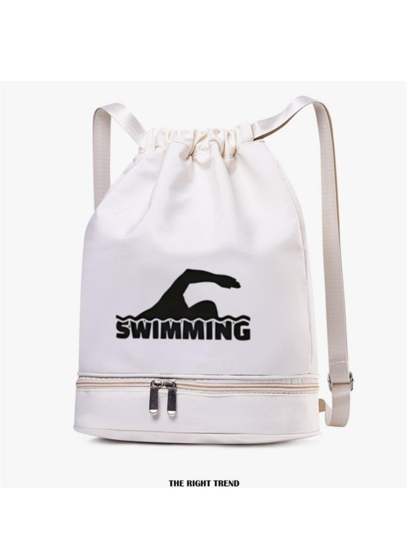 Swim Action Print Backpack, Fashionable Simple Crossbody Bag, Adjustable Strap, Separate Compartment, All-Season Design, Ideal Gift
