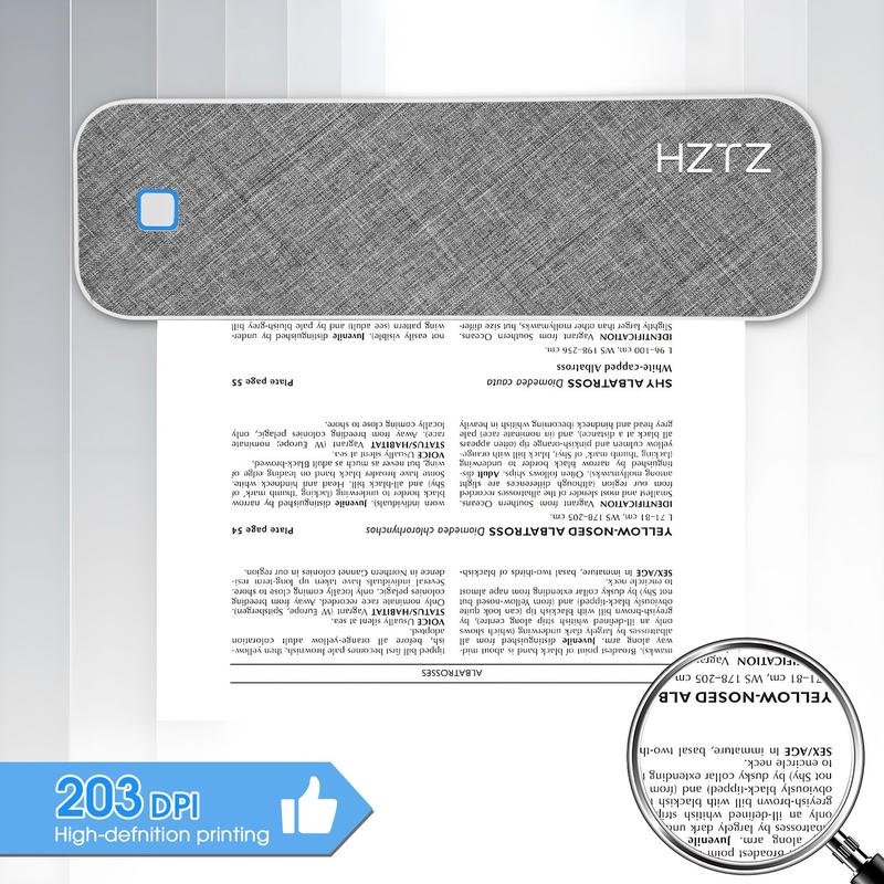 Wireless Thermal Portable Handheld Printer for Smartphones & Computers, Inkless Printing on 8.5'' X 11'' & A4 Paper, Ideal for Office Use