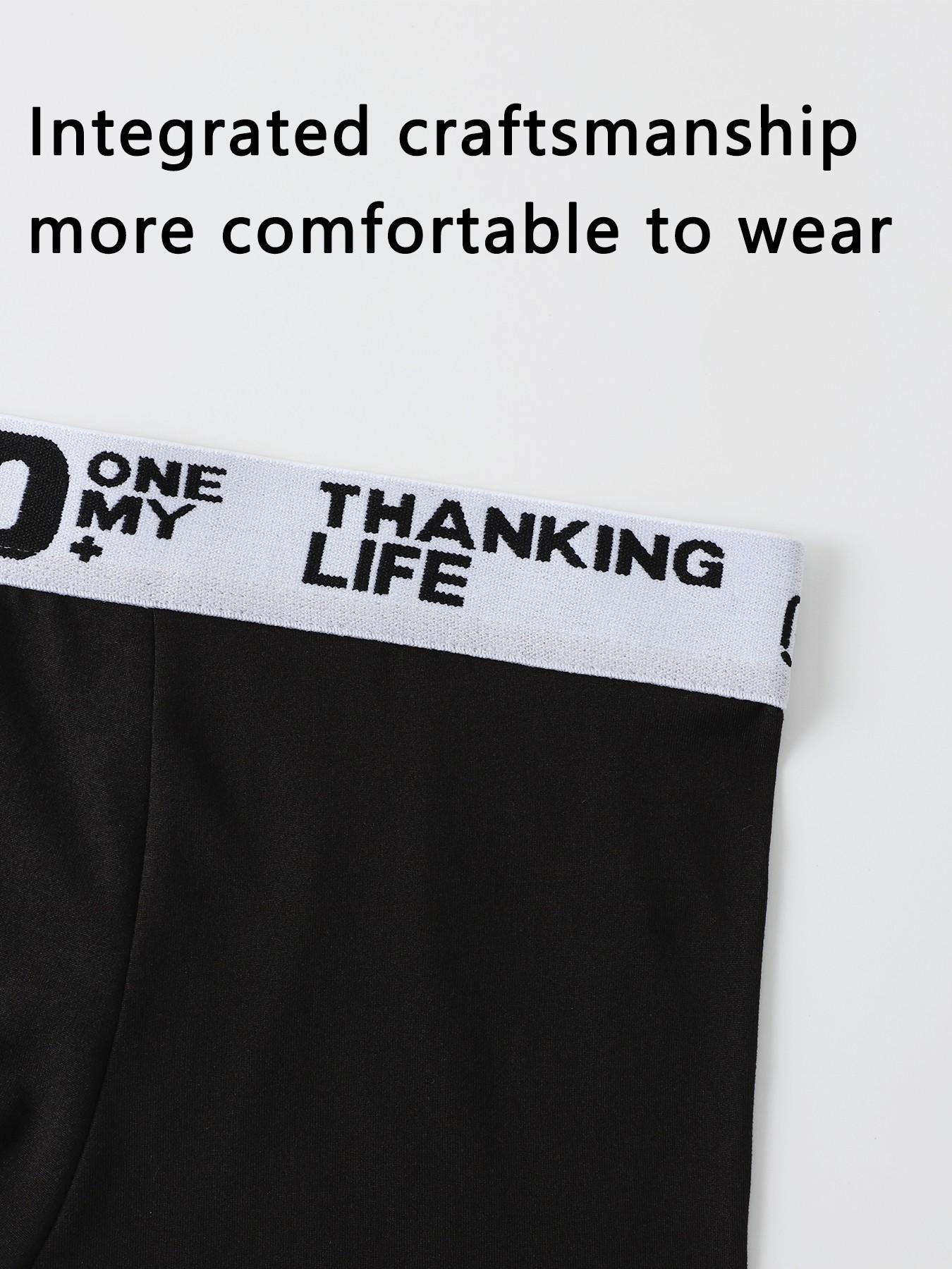 Black men's boxer briefs | HELLO printed waistband | soft and breathable underwear
