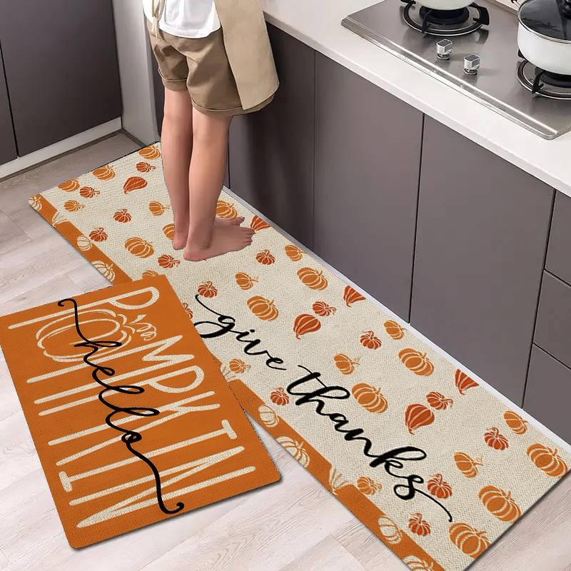 Christmas gingerbread man candy Floor mat for farmhouse kitchen Rug restaurant floor laundry room decor carpet mat Cartoon Pattern Rug Decorative Area Rug