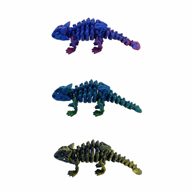 3D Printed Dinosaur World Set with Movable Ankylosaurus, Perfect for Home Decor, Office Desk Ornament, Holiday Party Decoration Dinosaur Figurine