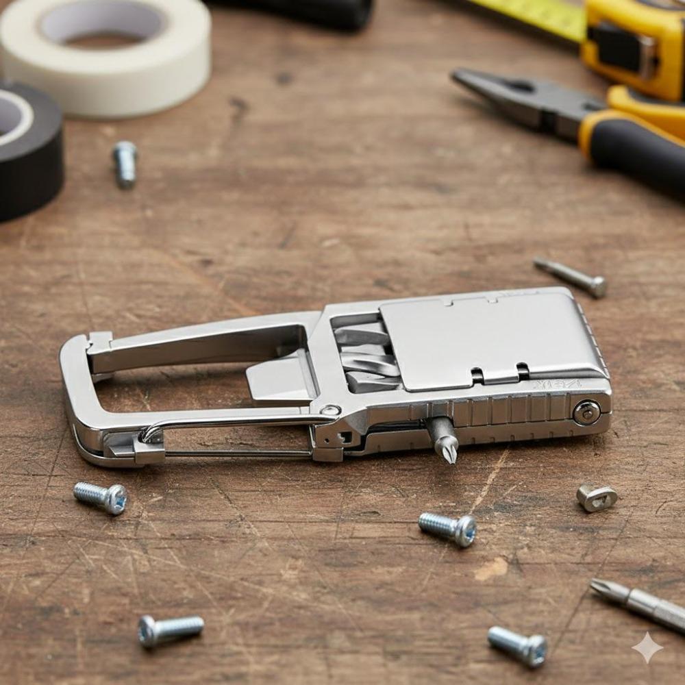 Portable Mini Keychain Tool Kit: Multi-Function Screwdriver, Wrench & Bottle Opener for Camping, Hiking, Emergency Repair, Car & Home DIY, Durable EDC Survival Gear Keyring Essentials.