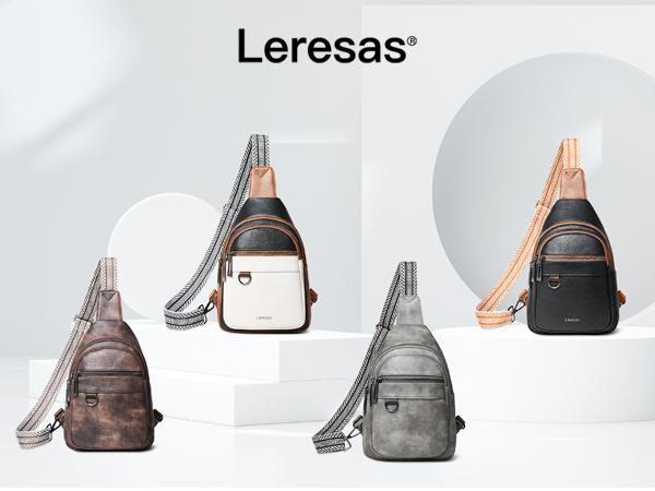 Leresas Crossbody Bag for Women Men, 7L Sling Bag with Adjustable Strap, Vegan Leather Shoulder Bag Crossbody Purse for Travel Essentials, Work, Daily Use, Compact Backpack-Style Analog Bag Crossbodybag, Great Gifts for Birthday Valentine's Day