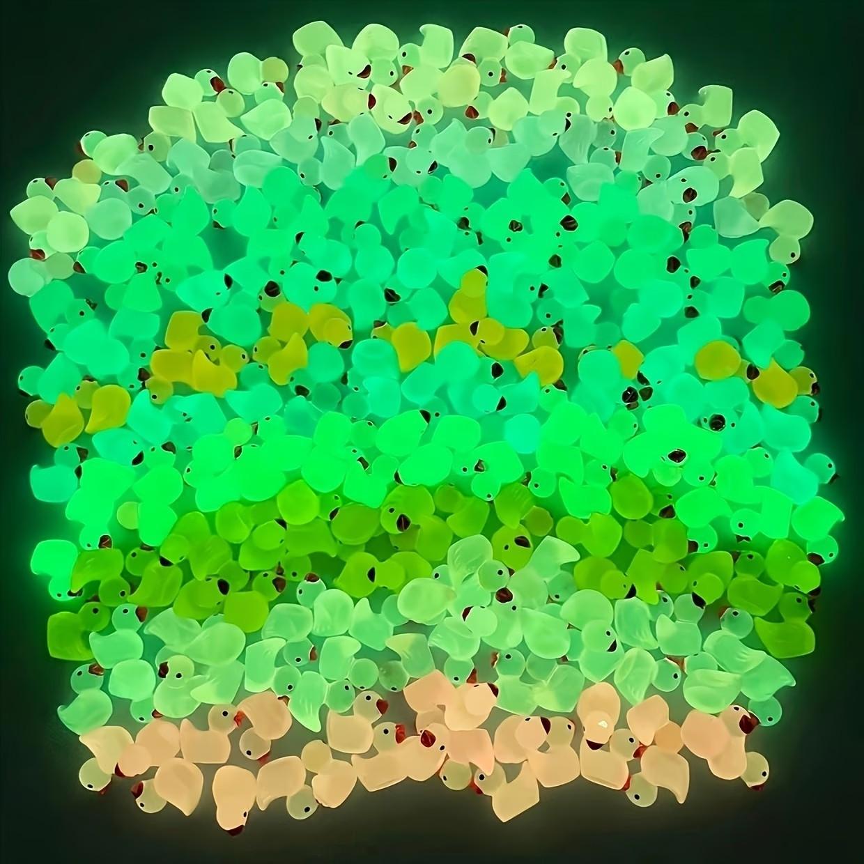 100pcs/200pcs Mini Glow-In-The-Dark Ducks, Resin Craft Decor, Party Gifts, Birthday Presents, Indoor & Garden Decor, DIY Plant Accessories