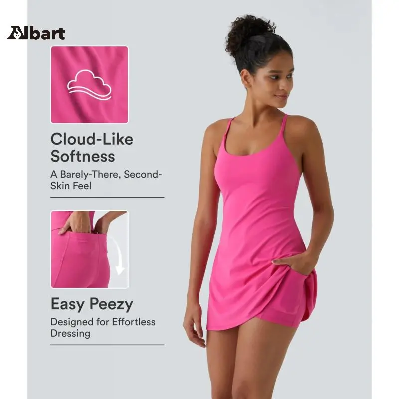 Softlyzero Plush Backless Active Dress-Easy Peezy, Spring Dresses, Dance Dresses for Women