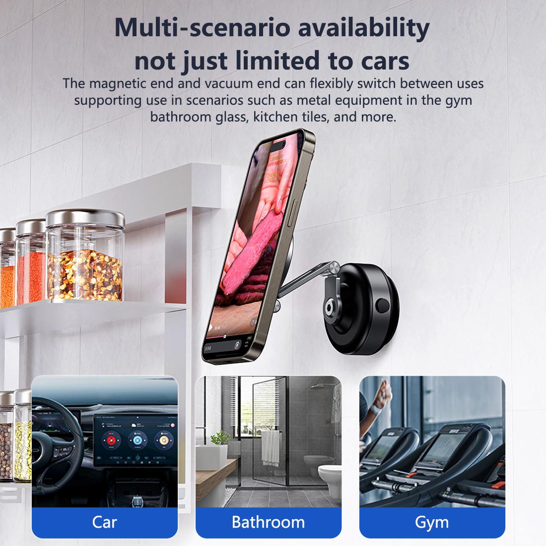 360° Rotatable magnetic car stand, smartphone stand, electric vacuum adsorption, magnetic phone stand, magnetic car windshield, dashboard, kitchen, office, general automotive accessories