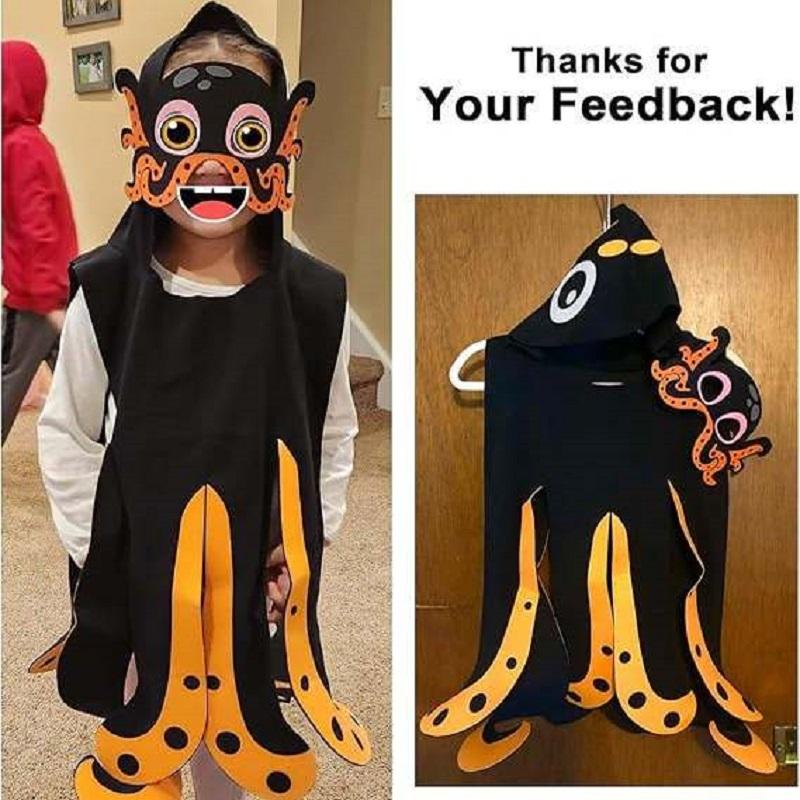 Fish-Octopus-Costume for Kids Toddler Dress-up Clothes Sea Animal Mask Toys Birthday Halloween Gifts 3+ Boys Girls