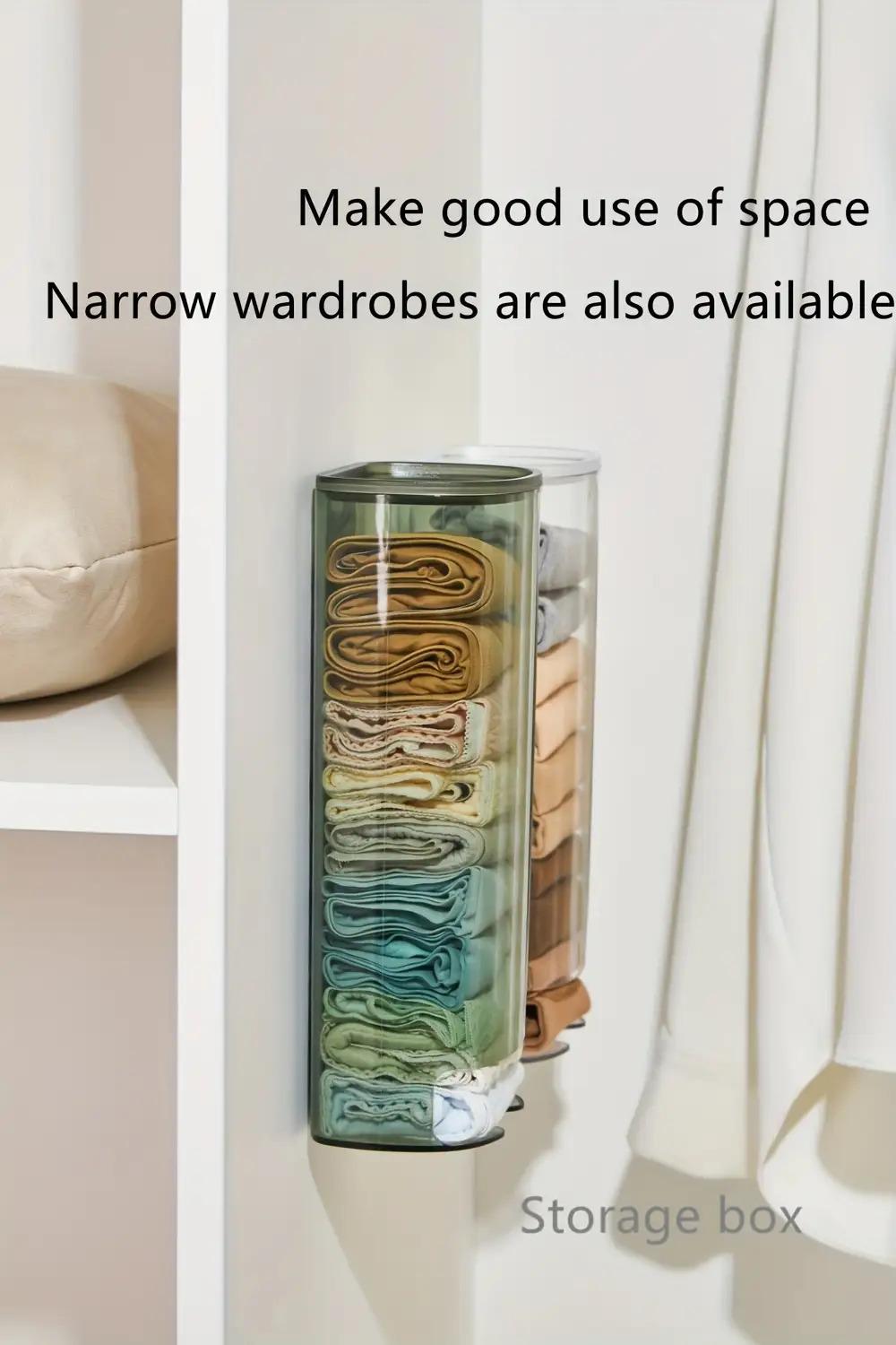 [Transparent Closet Organizer] Transparent Plastic Wall-Mounted Under Cabinet Organizer Clothes Organizer for Bras, Socks & Underwear - Multiple Compartments Hanging Storage Box for Closet Organization, Closet Organizers And Storage, Home Organizers