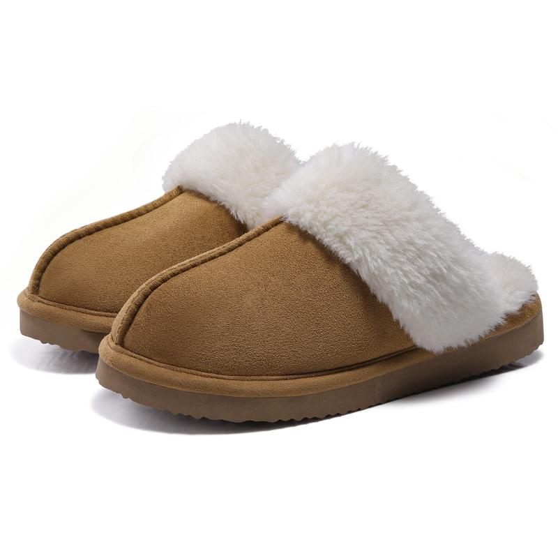 KIDMI Women's Fuzzy Slippers Memory Foam Slippers Waterproof upper Autumn Winter House Shoes Indoor and Outdoor Slippers Trendy Fluffy Bedroom Slides Plaform Short Plush Slippers Warm Walking Shoes