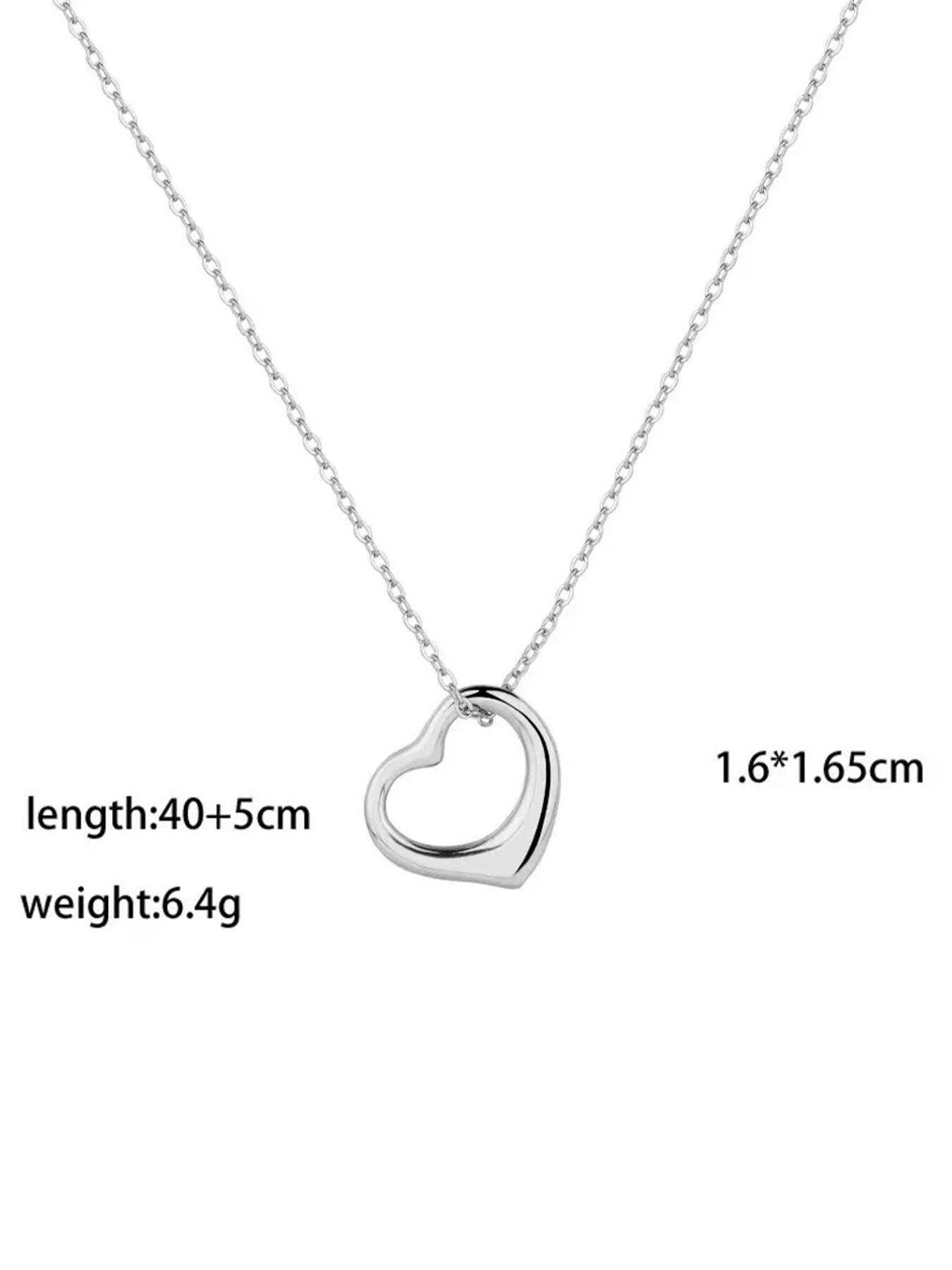 Large Floating Heart Pendant Necklace, Elegant Alloy Jewelry, Perfect Gift for Women, All Seasons Fashion Accessory