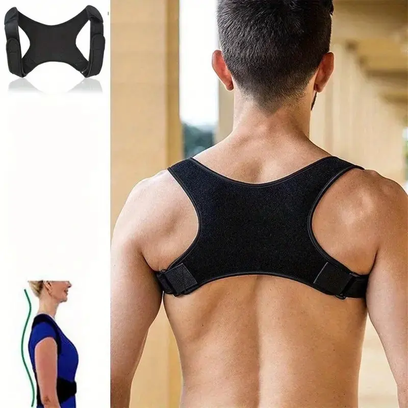 Adjustable Posture Corrector Back Support Belt, Breathable Anti-Slip Design, Breathable Back Straightener, Unisex Lumbar Support for Men and Women, Sitting Standing Travel