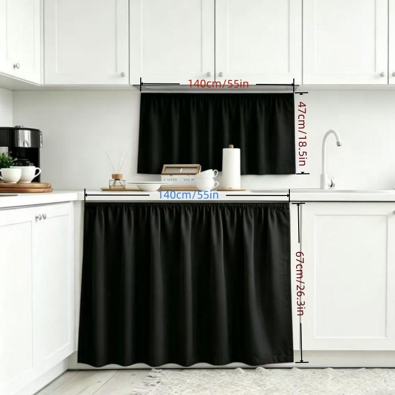 High-Quality Short Curtain, Rod Pocket Design, Minimalist Home Decor Essential, Perfect for Small Spaces, Three Colors Available, 1 Panel