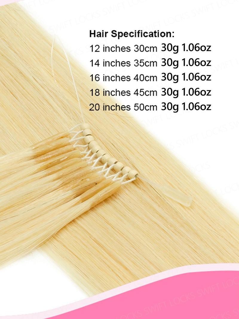 50pcs Invisible Nano Rings Microlinks Hair Extensions, 100% Human Hair Loop Clips, 12-20 Inches, No Trace, Natural Look, Easy to Use