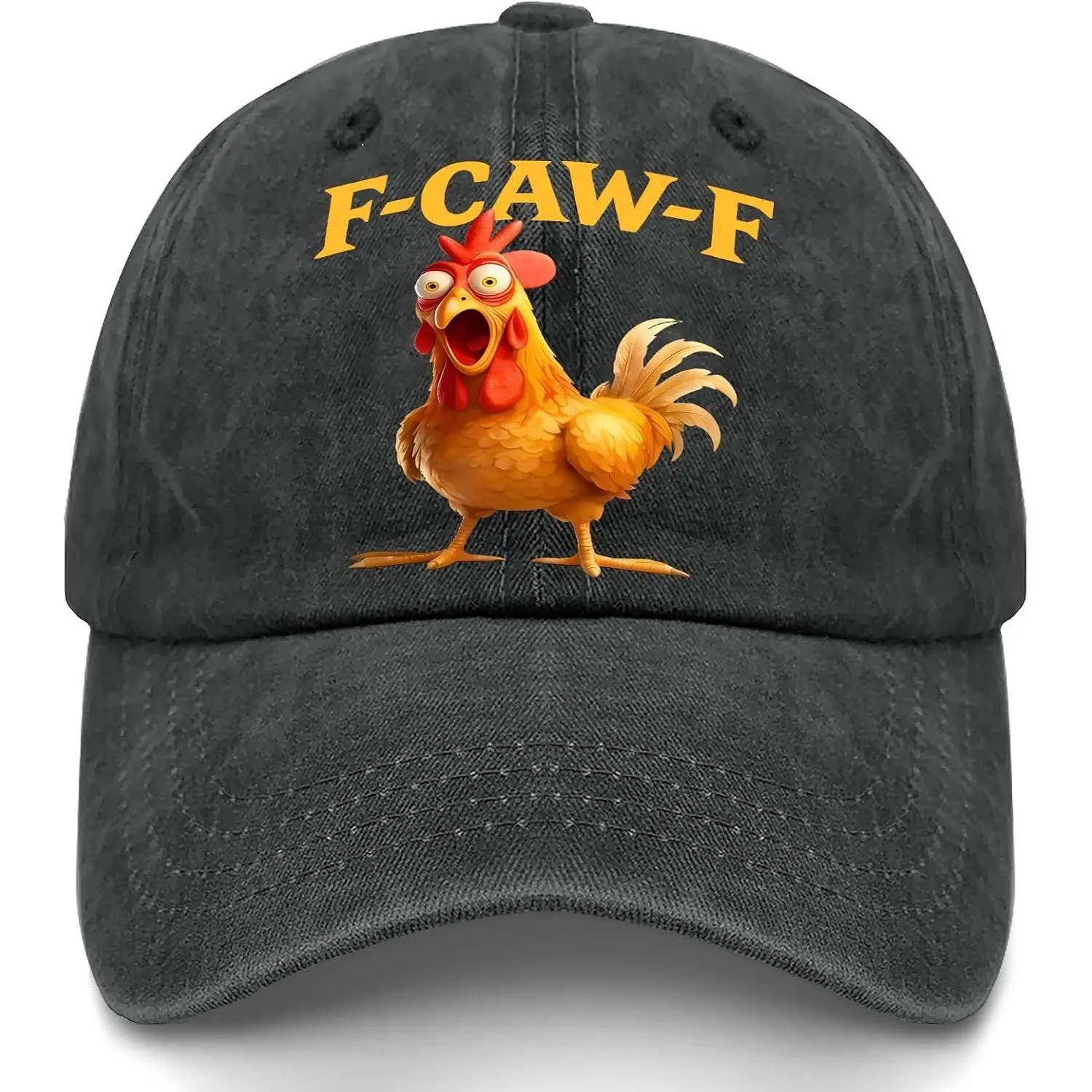 FCaw F Rooster Funny Hat Printed Chicken Whisperer Cap Adjustable Dad Hat for Men Women Backyard Farmer Poultry Gift