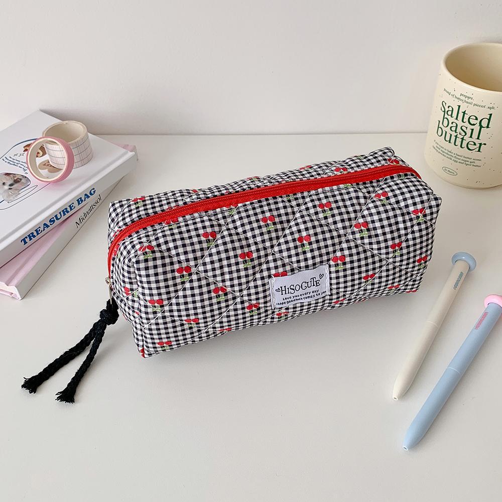 Cute Cartoon Cherry Pencil Case, Portable Stationery Organizer Bag, Adorable Cosmetics Storage Pouch, Ideal for Students
