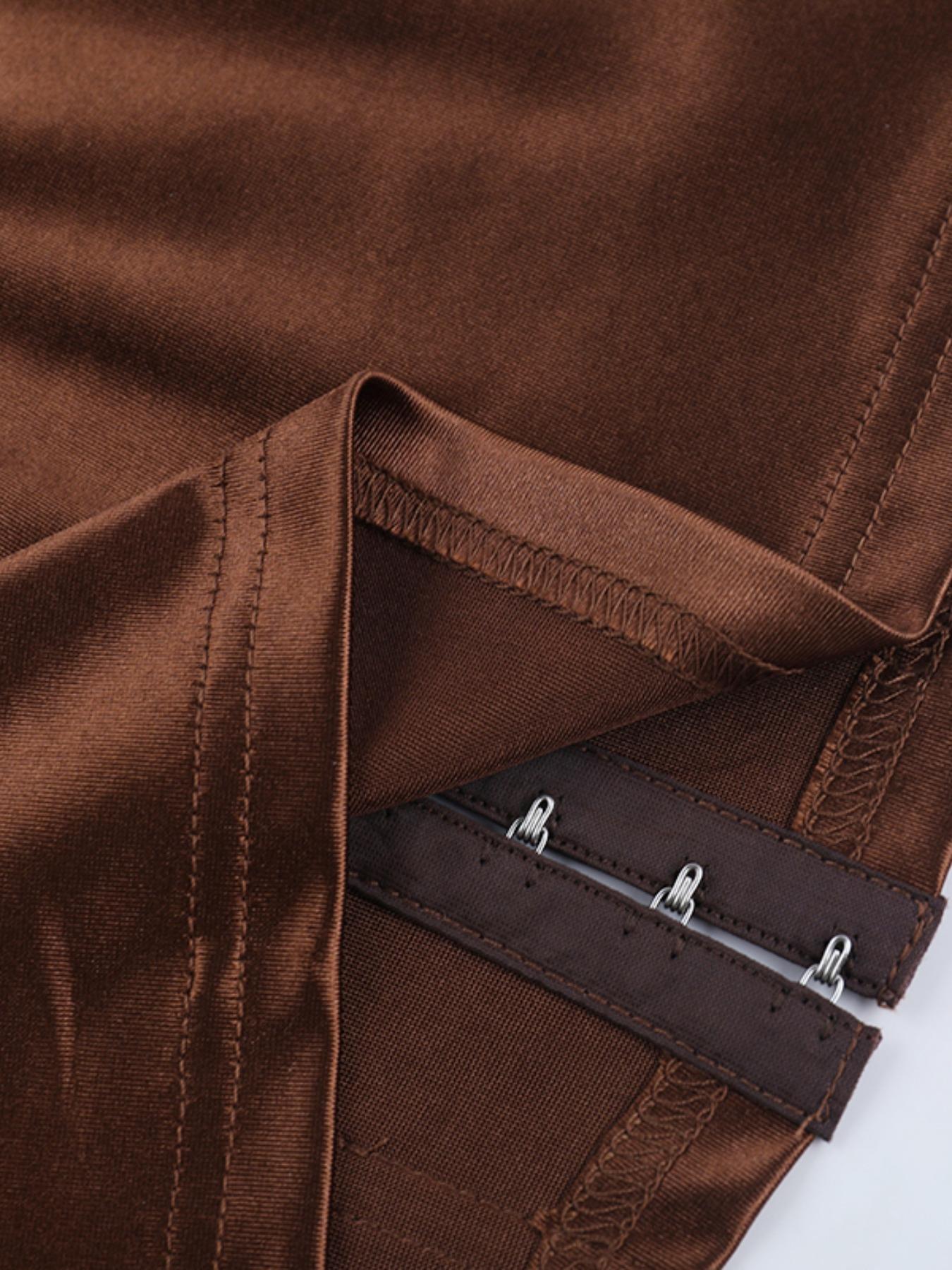 Elegant Satin Smooth Hook-And-Eye Waist Cincher Top, Slimming Chest Accent Tank Vest, European and American Style, Women's Fashion, Shapewear, Fit