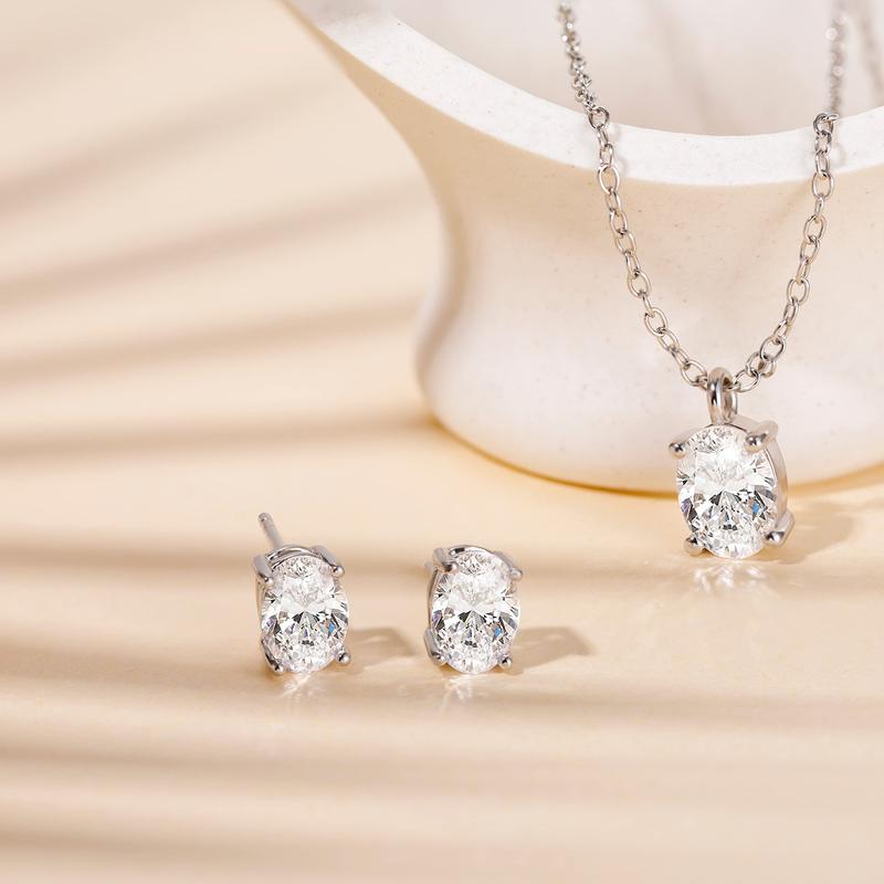 EAMTI 1 CT*2 Oval Cut 925 Sterling Silver Cubic Zirconia Stud Earrings for Women CZ Stud Small Cute Earrings Hypoallergenic EAMTI 1 CT*2 Oval Cut 925 Sterling Silver Cubic Zirconia Stud Earrings for Women CZ Stud Small Cute Earrings Hypoallergenic