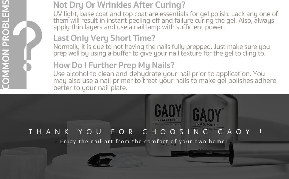 GAOY Gel Nail Polish, 16ml Soak Off UV Gel Polish Highly Saturated for Nail Art DIY Manicure at Home, black, white