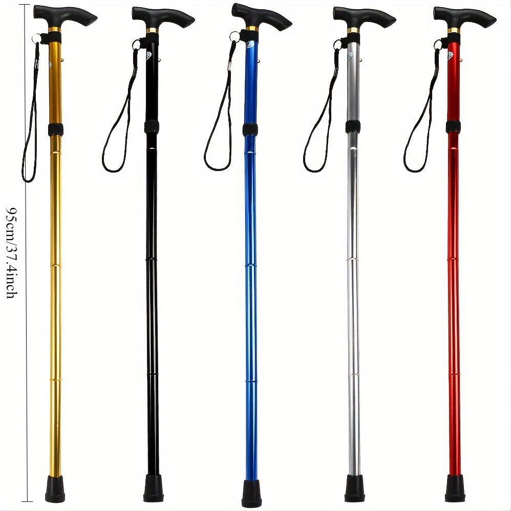 4-section Folding Ultra-light Adjustable Walking Stick, Telescopic Trekking Pole With Rubber Tip