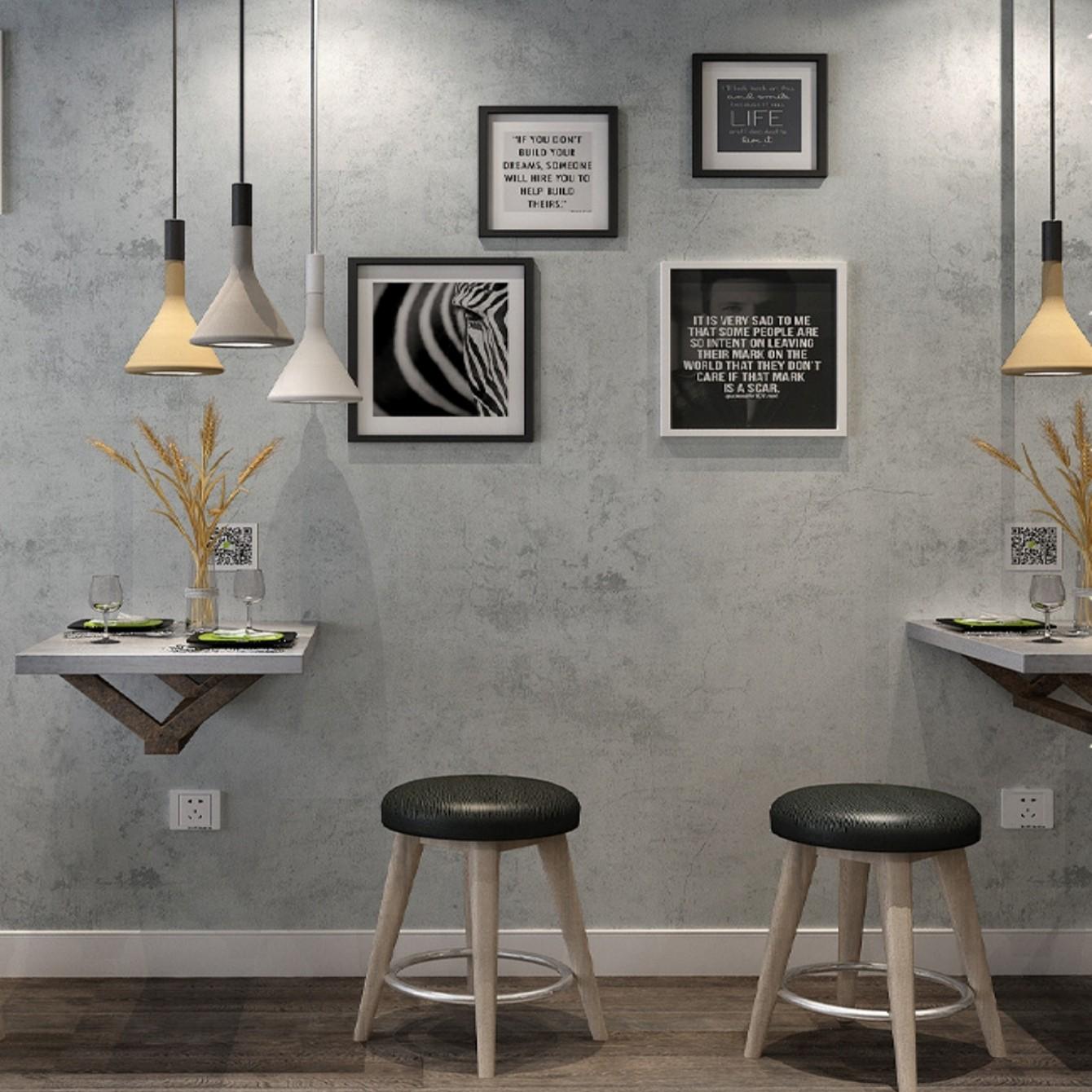 40cmWidth Grey PVC Industrial Cement Wallpaper Self-Adhesive Vinyl Waterproof Wall Stickers for Clothing Store Living Room Decor