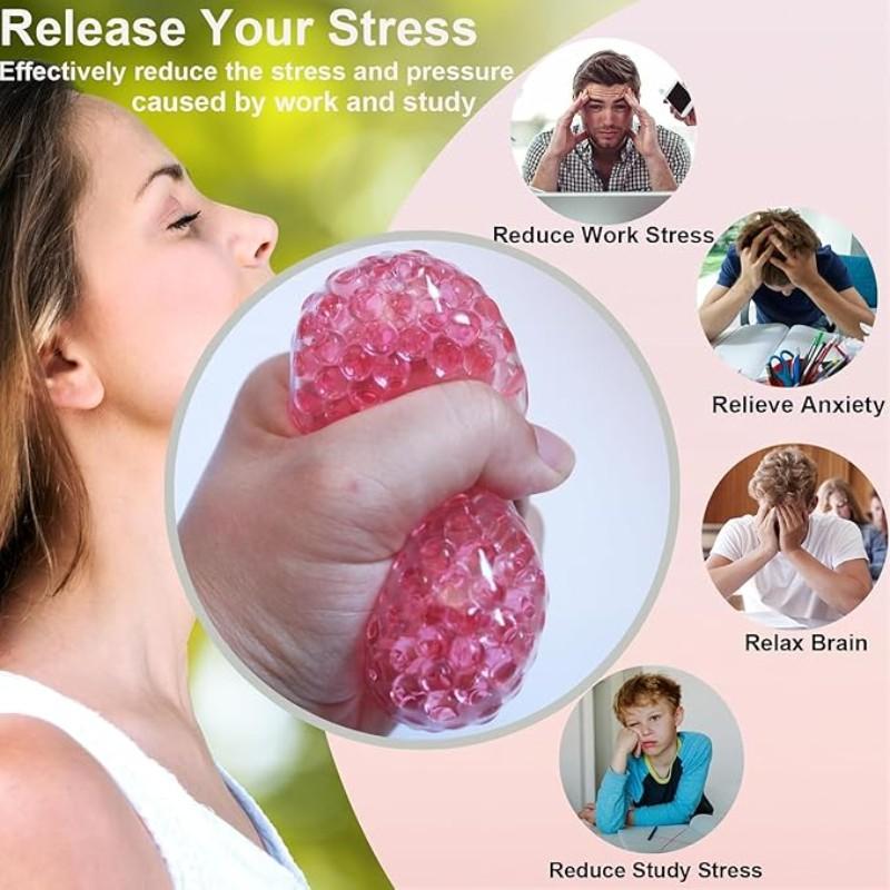 DIY Stress Ball Making Kit, Includes 6 Filler Packs, 10 Transparent Blank Skins, 15ML Glue, Expansion Tool, Ideal for Adult Relaxation