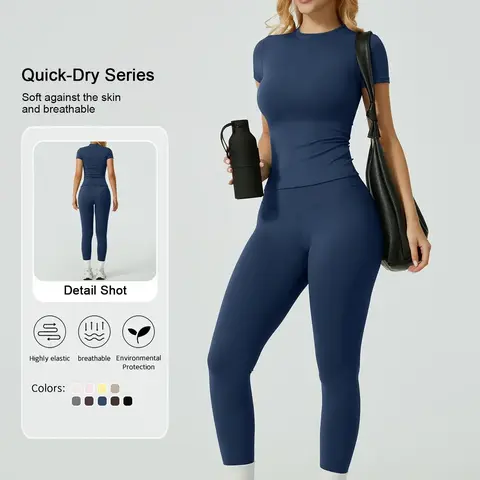 【Black Friday】Women's 2 Piece Sportswear Set, Breathable Quick-Dry Fabric, for Yoga Gym, Outdoor Running and Cycling, Casual Plain Style #GLOBAL PICKS