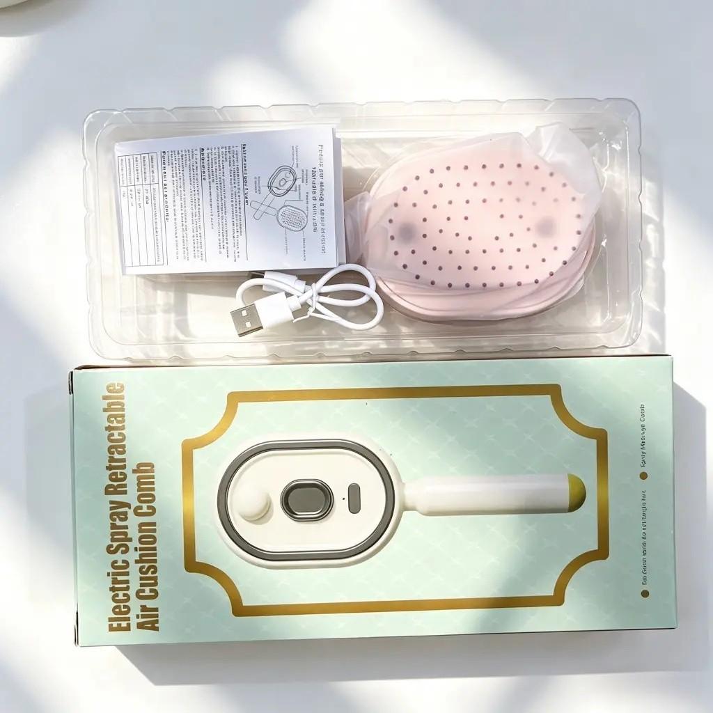 2026 New Electric Spray Cushion Massage Comb With Volume Brush, Self-Cleaning, Anti-Tangle, Anti-Static, Volumizing, Essential Oil Mist, Hair Care Gift