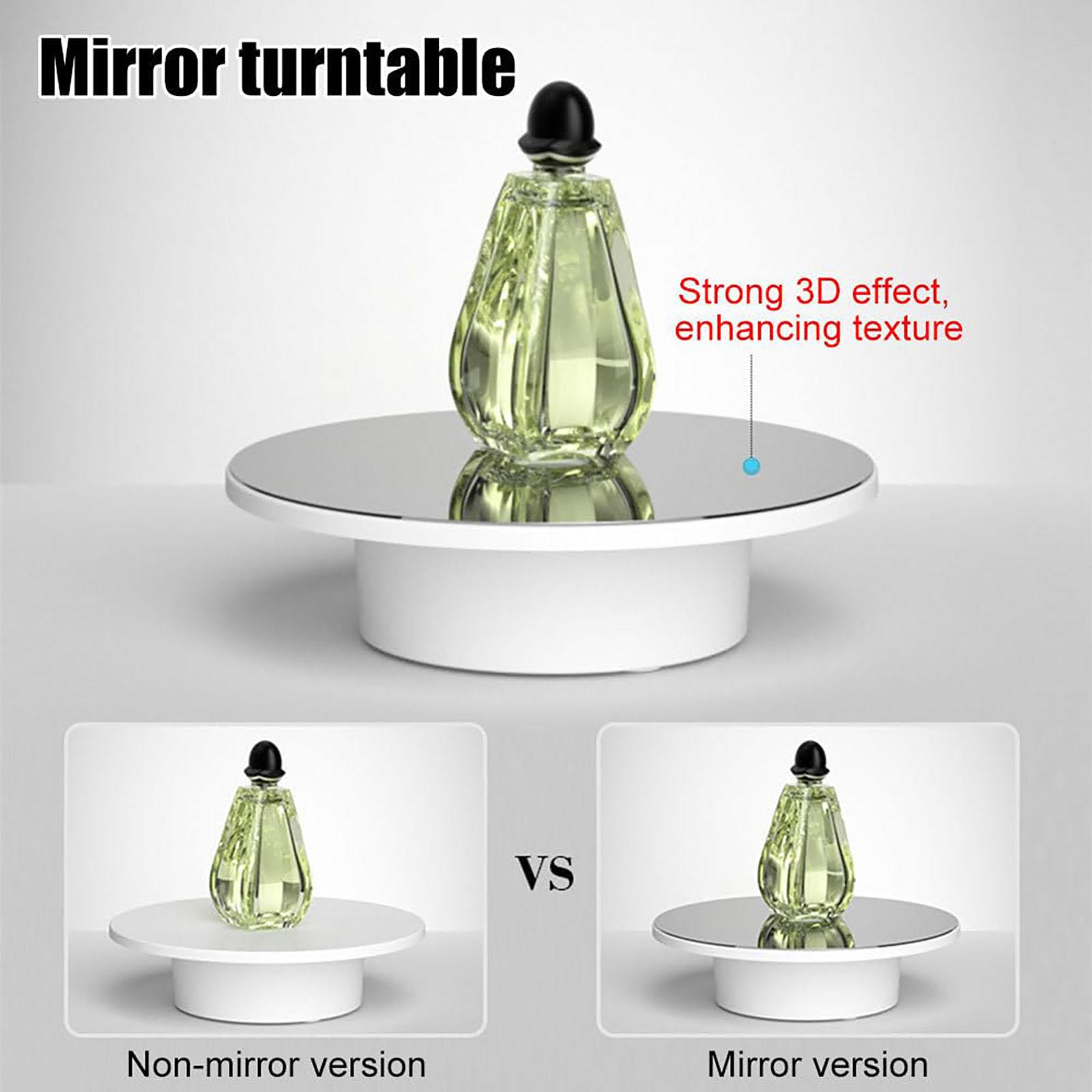 2Pcs 6 Inch 8 Inch The 360° electric rotating display stand, Display Holder, has a diameter of 15 CM 20 CM, The USB electric rotating table rotates clockwise and is suitable for jewelry, lipstick, watches, photography, figurines, live streaming