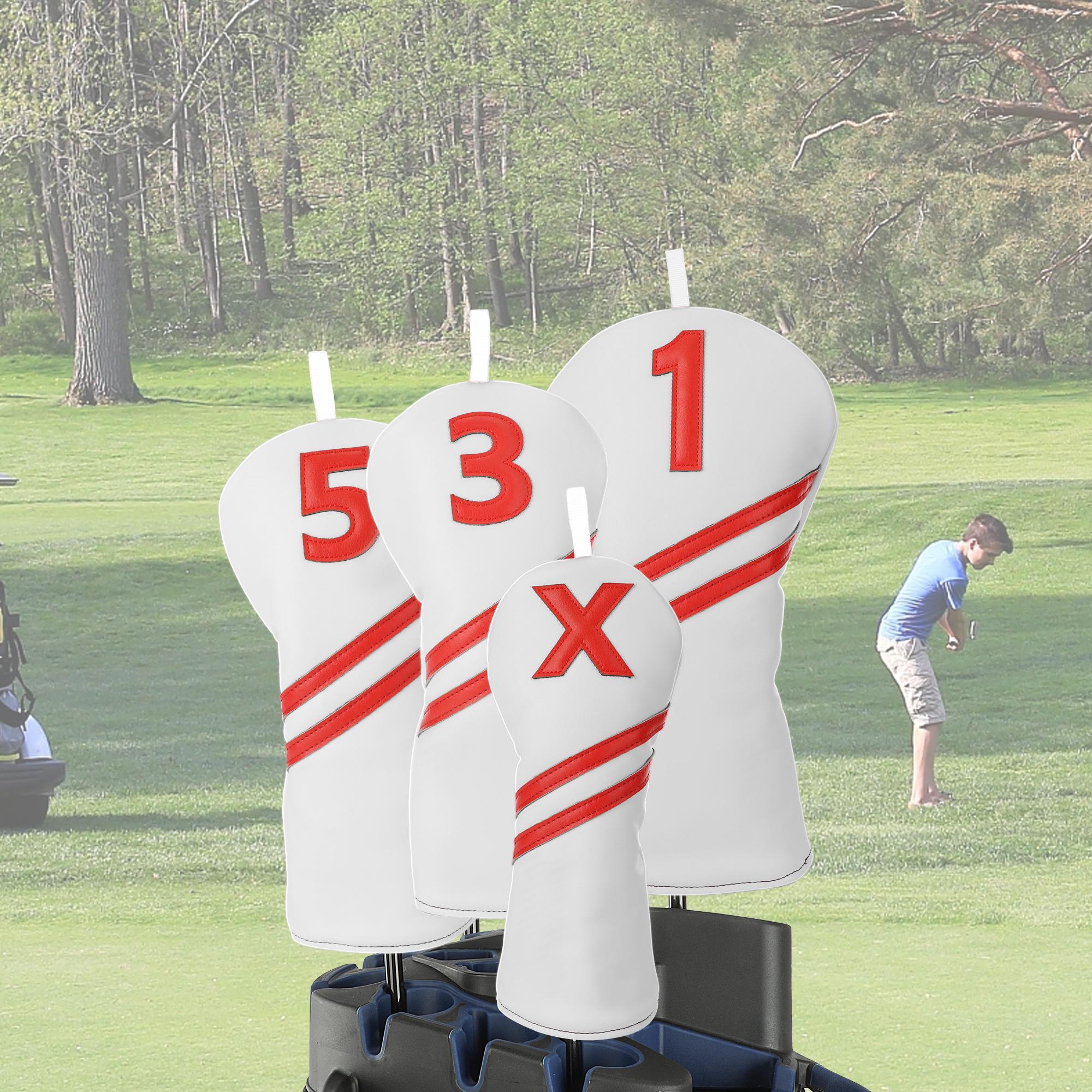 1 golf club cover,Simple classic striped design,suitable for drivers, fairway and hybrids,available in 5 colors