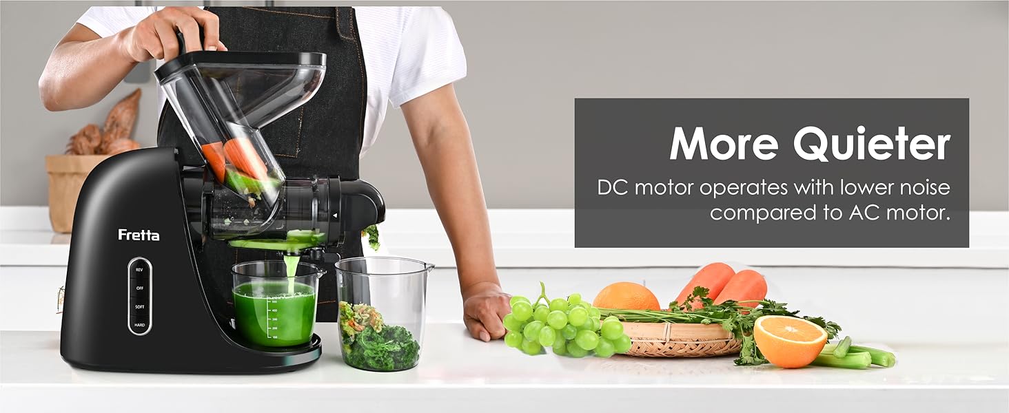 Cold Pressed Juicer Machines, Masticating Slow Juicer with 3-inch Wide Feed Chute, Celery Juicer, Juice Extractor with Dual Speed Mode, BPA-Free