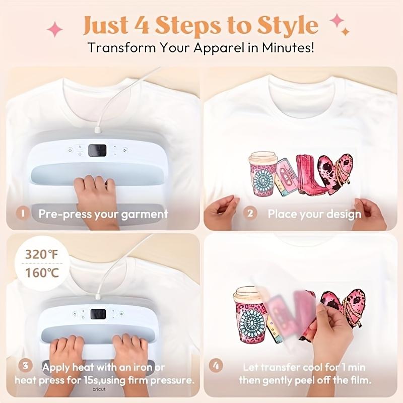 8Pcs Cute Pig DIY DTF Transfer Stickers Washable Heat Transfer Design Iron-On Patches for Tshirt Mask Jeans Backpack Crafts Accessories