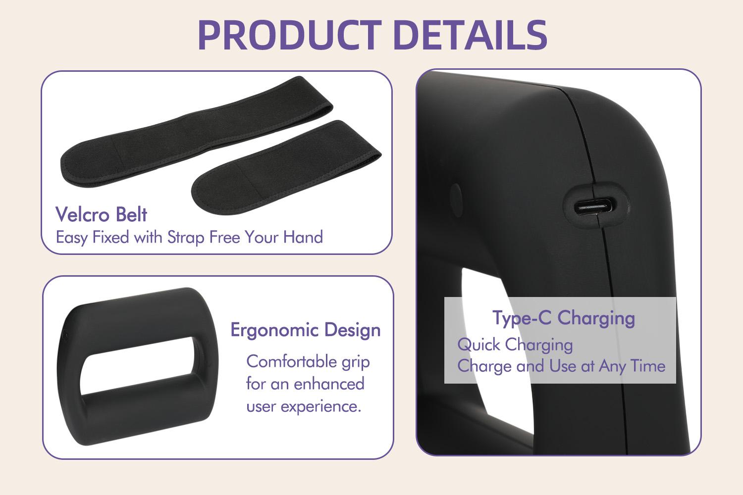 Cordless Massager Ring for Whole Body - 5 Speed Levels, Neck & Shoulder Muscle Relief, Portable Deep Tissue Percussive Massager for Relaxation, Fitness-Focused Christmas Gift for Men & Women