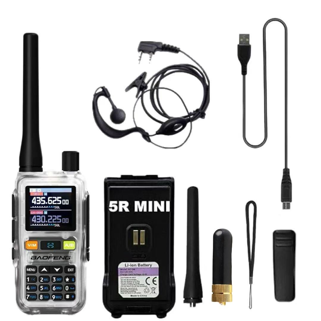 BAOFENG UV-5R Mini 2025 New Outdoor Walkie-Talkie for Mountain Climbing 5W Output Power APP Programming Type-C Charging Dual PTT Dual Band 999CH-Channels Rechargeable Walkie Talkie