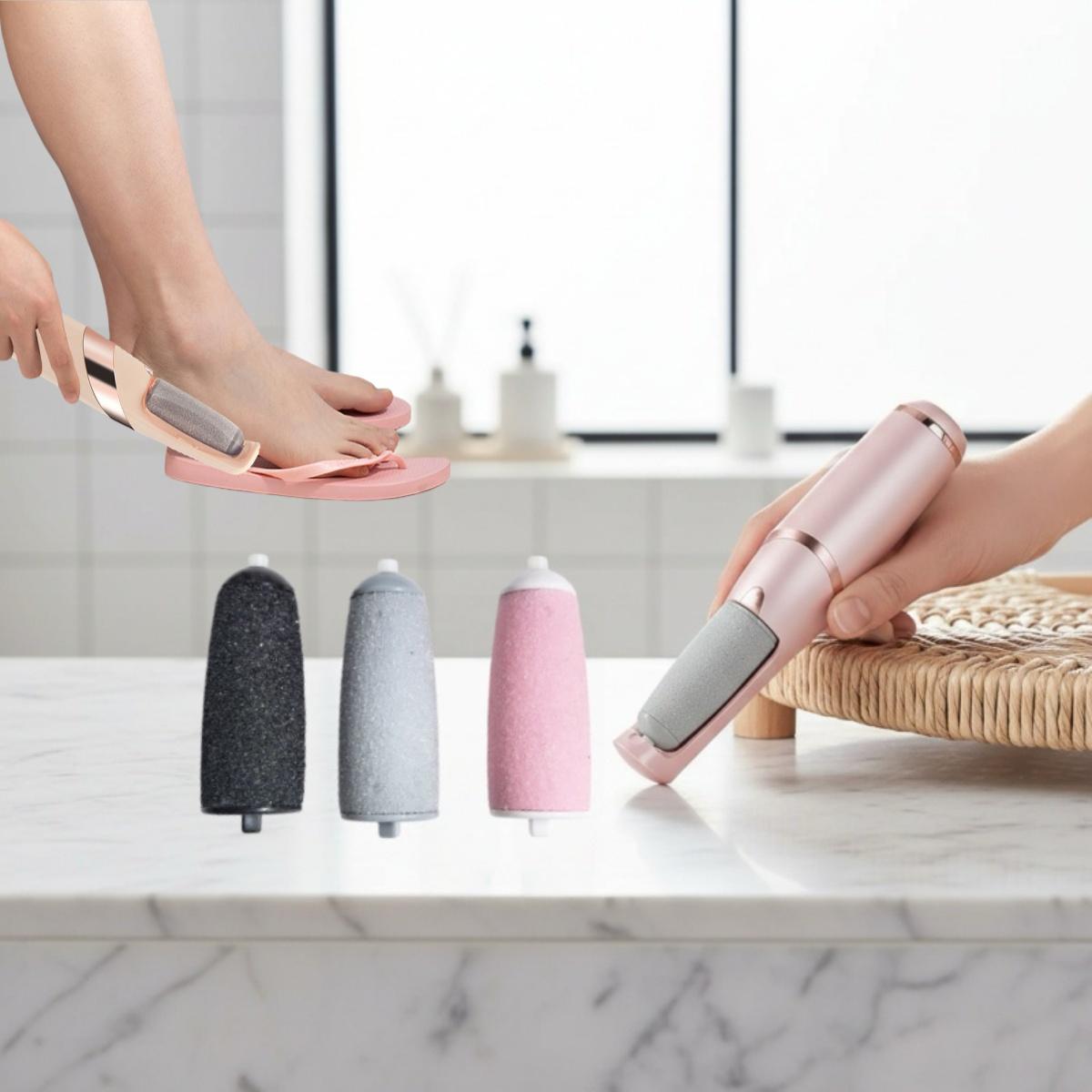 3/6pcs Foot File Replacement Heads set, Different Grit Roller Heads for Foot Care Tools, Foot Care Sanding Heads for Foot Exfoliation and Exfoliating Massage Tool, Compatible Replacement Kit