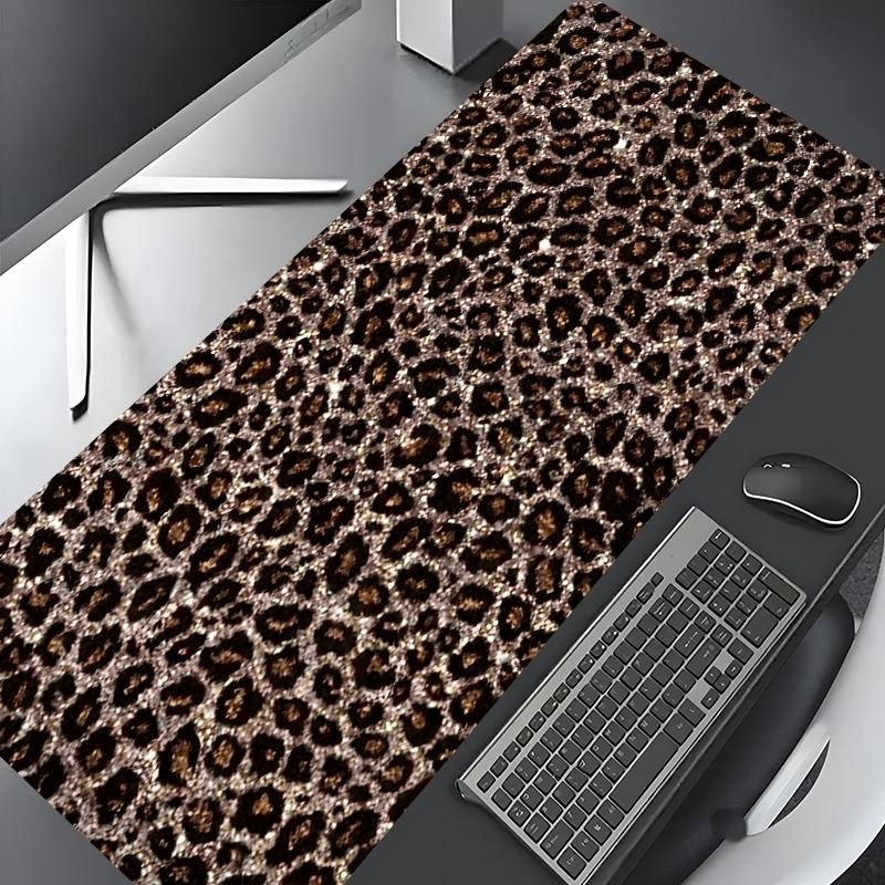 Shiny Leopard Print Large Gameing Mouse Pad,Aesthetic Desktop Decoration Protection Pad,Rubber Pad Non-slip Lock Edge Work Pad,Ergonomic Pad,multi-size mouse pad suitable for laptop,desktop computer games, work,family, good gift for boys,girls,kids