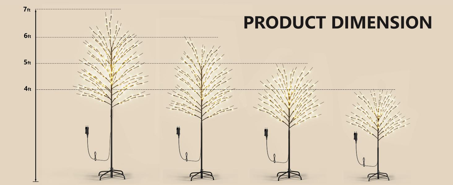 Lilypelle LED Lighted Trees for Christmas Indoor and Outdoor Decoration, 5Ft Warm White Light Metal Twinkling Tree for Holiday Party Home Yard Patio Decor, 8 Lighting Modes and Waterproof